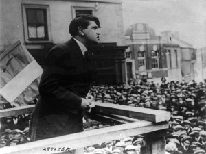 Michael Collins passionately addressing a crowd in Cork. Photo by ...