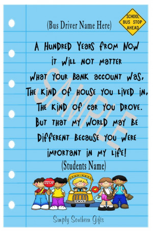 School Bus Driver Personalized Picture Art.