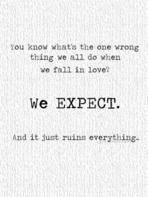 stop expecting