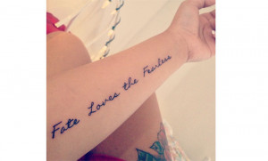 fate-loves-the-fearless-tattoo-quote-on-arm-girls-quote-tattoos-f93425 ...
