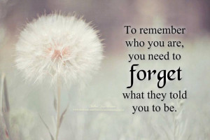 to remember who you are you need to forget what they told you to be