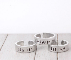 Sisters Rings, Sisters Jewelry, Big Sister Ring, Little Sister Ring ...