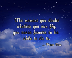 Peter Pan quote about flying