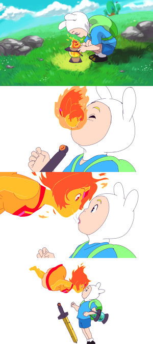 Adventure Time finn fp flame princess tracing Jomim art