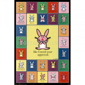 ... Bunny sayings. In the center it shows a pink Happy Bunny and says Like