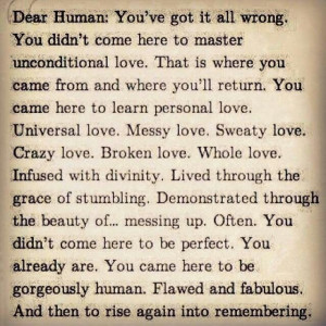 Dear human...you are flawed and fabulous! ♥
