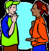 two people chatting image