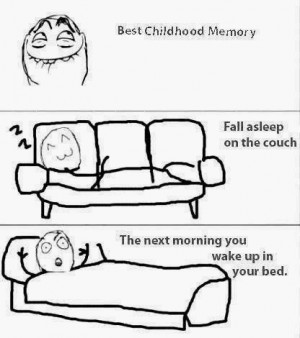 Best Childhood Memory You Sleep on Couch and Wake Up in Your Bed Next ...