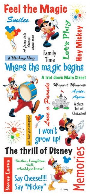 Sandylion - Disney - Mickey Phrase Scrapbook Stickers, CLEARANCE
