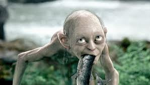 My precious.... I love Gollum and here he is eating a fish!
