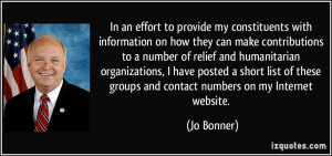 In an effort to provide my constituents with information on how they ...