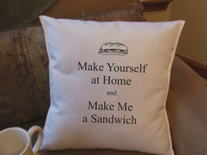 make me a sandwich throw pillow funny throw pillow by Twirlocity, $14 ...