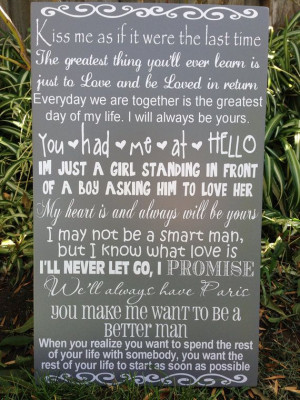 Movie Love Quotes Wood Sign 12