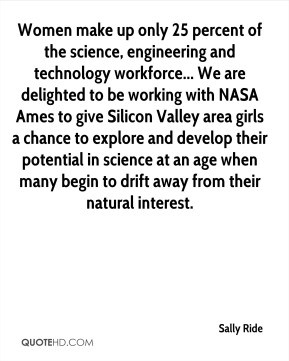 Sally Ride - Women make up only 25 percent of the science, engineering ...