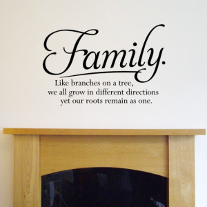 Wall quote sticker - Family. Like branches on a tree... H556K