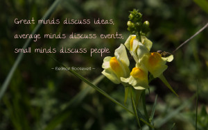 Great minds discuss ideas... quote wallpaper