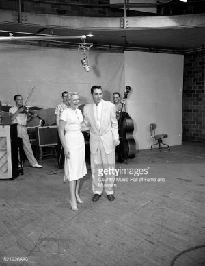Audrey Williams with unidentified man a radio or television host