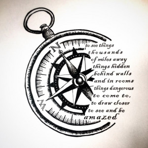 Compass Tattoos With Quotes Compass sketch for tattoo
