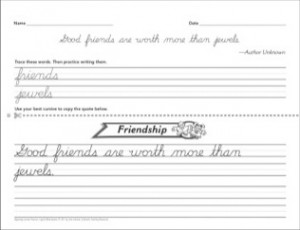 Copy & Write Quotes That Inspire Friendship: Beginning Cursive