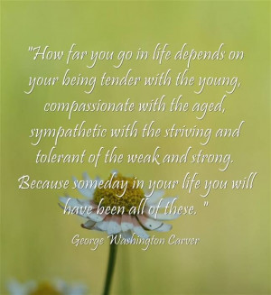 How far you go i life depends on your being tender with the young ...