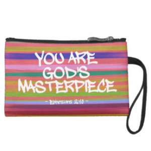 You Are God’s Masterpiece Ephesians Quote Wristlet Purse