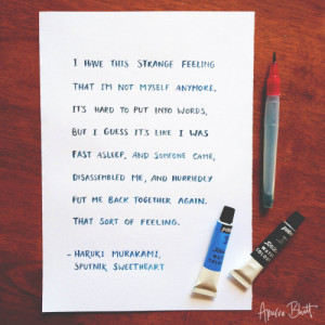 letterit:Quote by Haruki Murakami from Sputnik Sweetheart, as ...