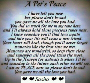 For everyone who has lost a beloved pet!