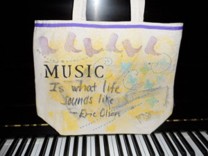30.00 Music is what Life Sounds Like - reusable canvas shopping bag