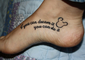 Great Quote Tattoo Design On Foot