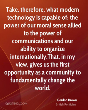 ... first opportunity as a community to fundamentally change the world