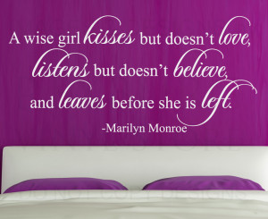 Wall-Decal-Art-Vinyl-Quote-Sticker-Lettering-Be-a-Wise-Girl-Marilyn ...