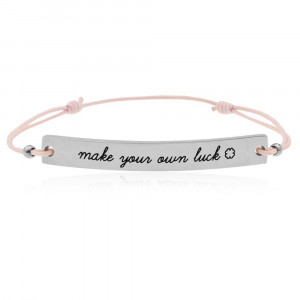 My Jewellery Silver Quote Bracelet Pink - Make Your Own Luck | Fris ...