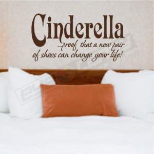 CINDERELLA...BEDROOM WALL QUOTES WORDS LETTERING ART DECALS