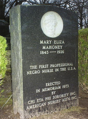 Mary Eliza Mahoney's gravesite, in Woodlawn Cemetery, Everett ...