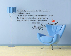 ... QUOTE I'M SELFISH VINYL WALL DECAL WORD ART [Top-Me]-8132 Picture