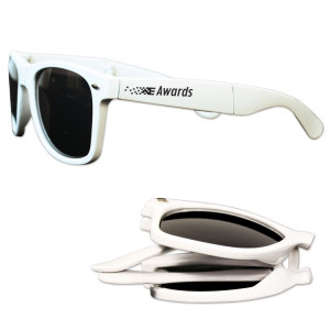 Personalized Foldable Blues Brothers Style Glasses - White