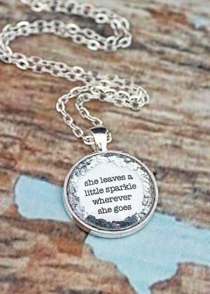 She Leaves A Little Sparkle Glitter Quote by KitschyKooDesign, $15.00