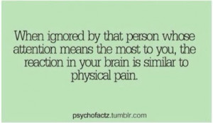 Being ignored = physical pain