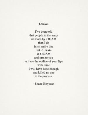 poetry Shane Koyczan 6.59am love poem