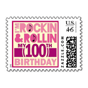 100th Birthday Rock and Roll Slogan Stamps