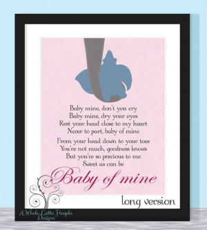 Disney Dumbo Quote Typographic Print - BABY OF MINE {Pink Version ...