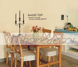 Beautiful Night Candle Stick Quote Home Room Decor Decorative Wall Art ...