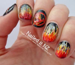 Catching Fire Nail Art, Quotes & Tutorial