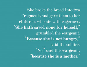 She Broke The Bread Into Two Fragments And Gave Them To Her Children ...