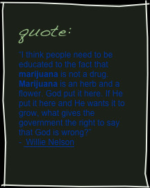 quote:“I think people need to be educated to the fact that marijuana ...