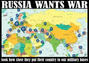 sarcastic map (bellow) shows how many NATO bases are located in Russia ...