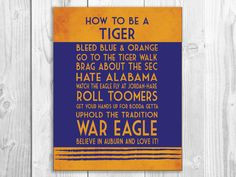 ... auburn tigers art print auburn quote poster sign auburn football decor