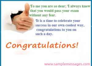 Congratulation for Passing Exams: