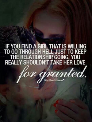 Don't take her for granted...