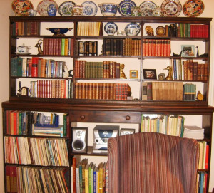 Short wall in our library that shows off some of our willow patterned ...